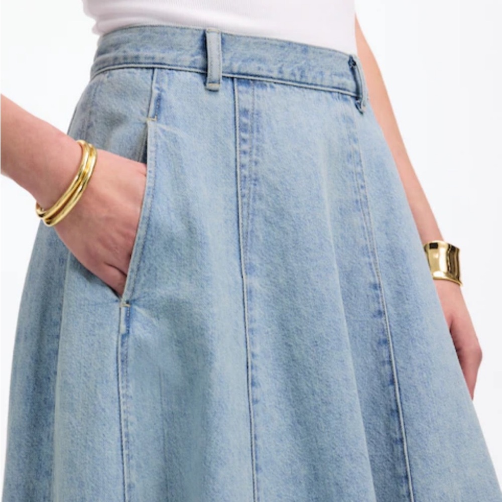 Madewell Light Blue A-Line Denim Skirt